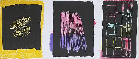 O.T. | 2019 | Ritzung | Acryl Wachskreide Papier | 22x50cm